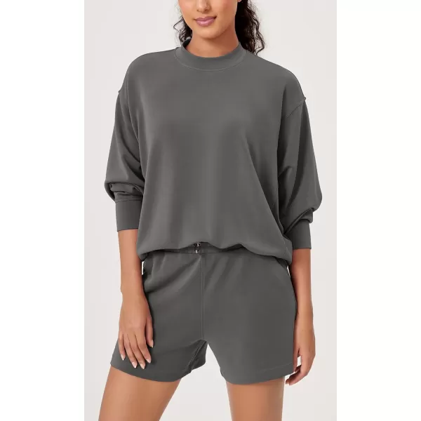 ODODOS Modal Soft Long Sleeve Oversized Sweatshirts for Women Crew Neck Pullover TopsCharcoal