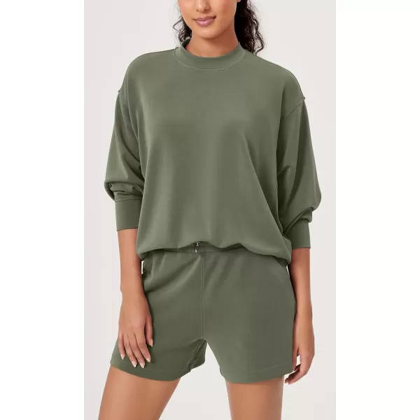 ODODOS Modal Soft Long Sleeve Oversized Sweatshirts for Women Crew Neck Pullover TopsDark Sage