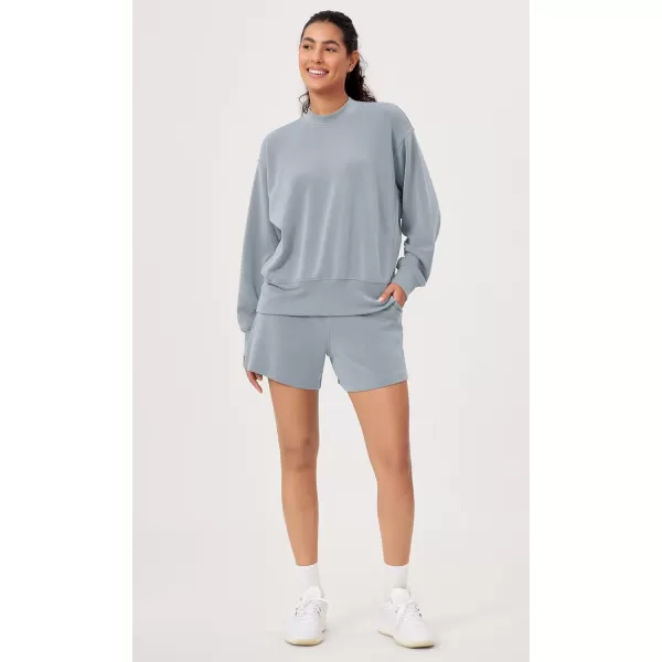 ODODOS Modal Soft Long Sleeve Oversized Sweatshirts for Women Crew Neck Pullover TopsGrey Blue