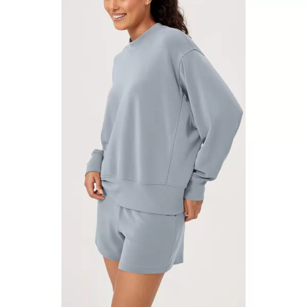 ODODOS Modal Soft Long Sleeve Oversized Sweatshirts for Women Crew Neck Pullover TopsGrey Blue
