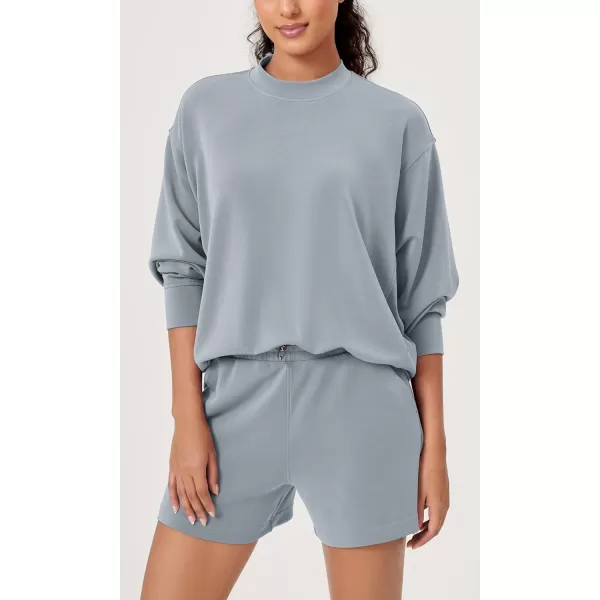 ODODOS Modal Soft Long Sleeve Oversized Sweatshirts for Women Crew Neck Pullover TopsGrey Blue