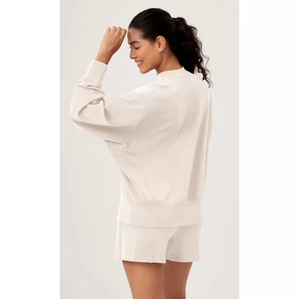 ODODOS Modal Soft Long Sleeve Oversized Sweatshirts for Women Crew Neck Pullover TopsIvory
