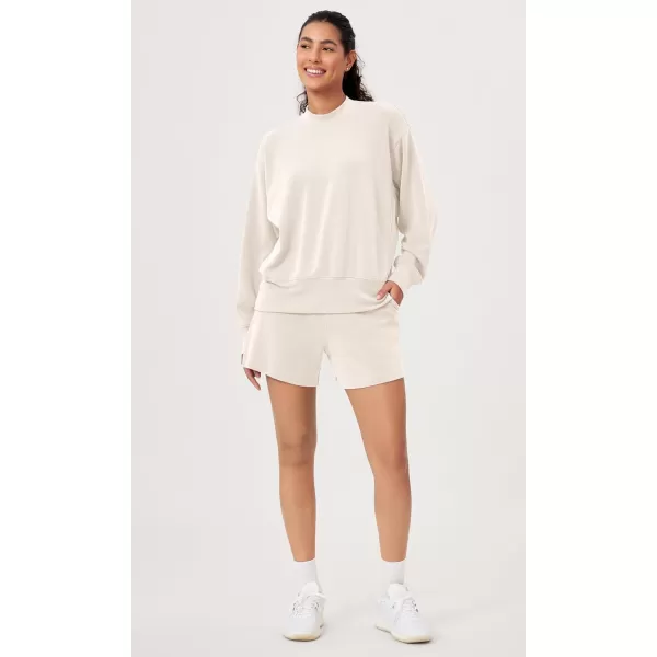 ODODOS Modal Soft Long Sleeve Oversized Sweatshirts for Women Crew Neck Pullover TopsIvory