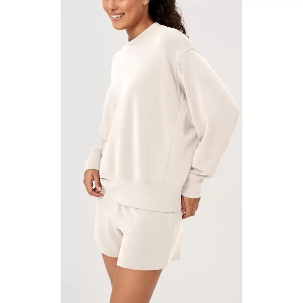 ODODOS Modal Soft Long Sleeve Oversized Sweatshirts for Women Crew Neck Pullover TopsIvory