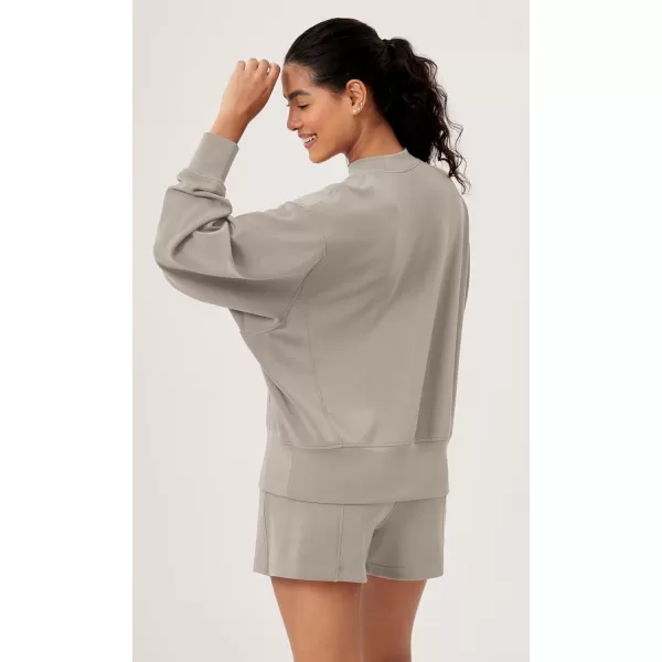 ODODOS Modal Soft Long Sleeve Oversized Sweatshirts for Women Crew Neck Pullover TopsKhaki