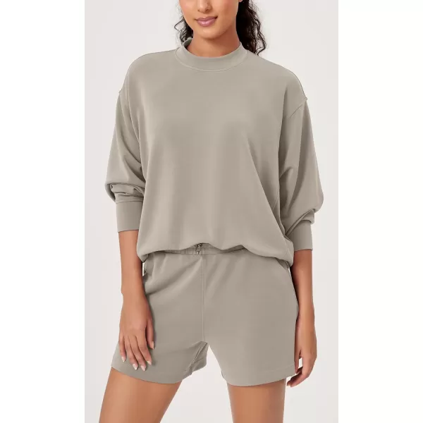 ODODOS Modal Soft Long Sleeve Oversized Sweatshirts for Women Crew Neck Pullover TopsKhaki