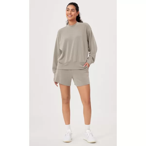 ODODOS Modal Soft Long Sleeve Oversized Sweatshirts for Women Crew Neck Pullover TopsKhaki