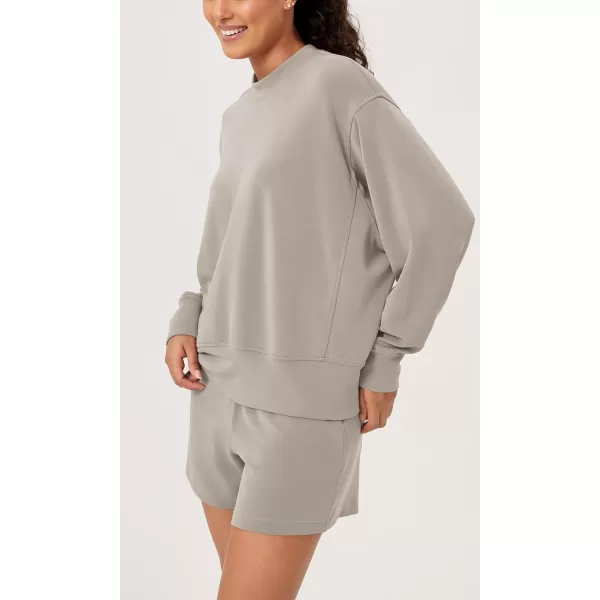 ODODOS Modal Soft Long Sleeve Oversized Sweatshirts for Women Crew Neck Pullover TopsKhaki