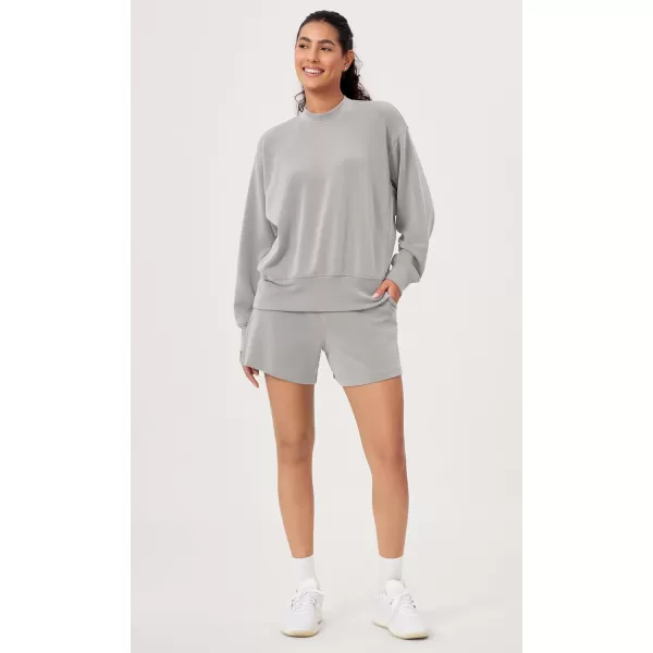 ODODOS Modal Soft Long Sleeve Oversized Sweatshirts for Women Crew Neck Pullover TopsLight Gray