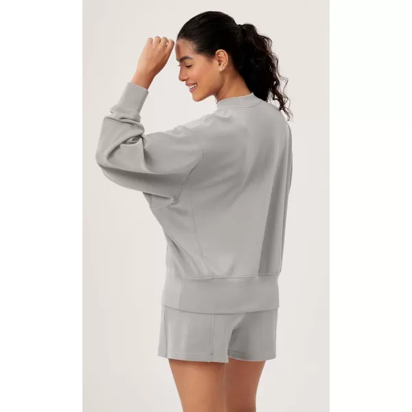 ODODOS Modal Soft Long Sleeve Oversized Sweatshirts for Women Crew Neck Pullover TopsLight Gray