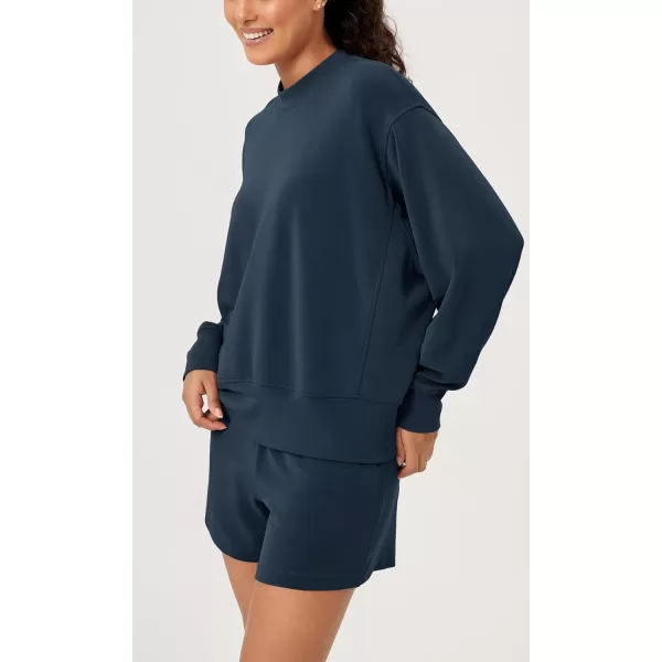 ODODOS Modal Soft Long Sleeve Oversized Sweatshirts for Women Crew Neck Pullover TopsNavy