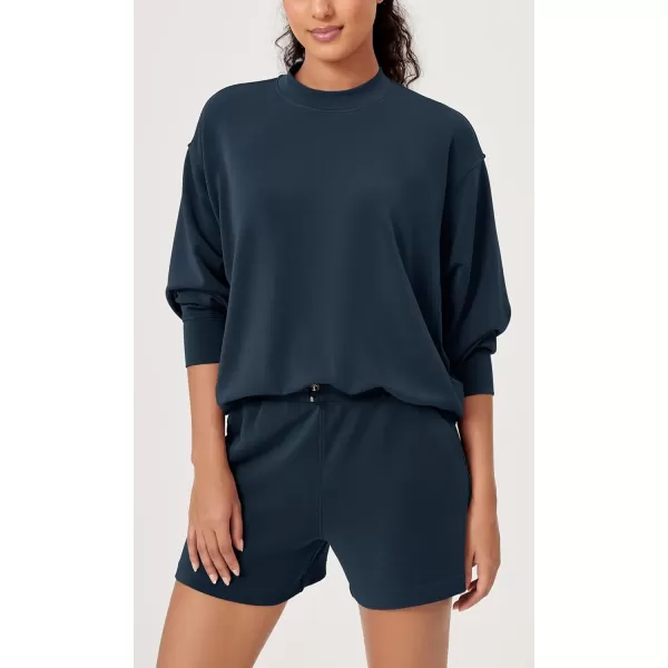 ODODOS Modal Soft Long Sleeve Oversized Sweatshirts for Women Crew Neck Pullover TopsNavy