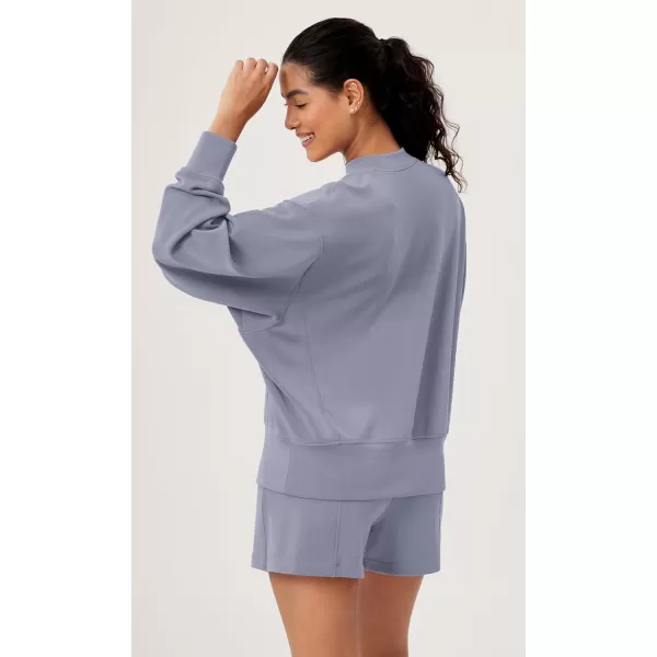 ODODOS Modal Soft Long Sleeve Oversized Sweatshirts for Women Crew Neck Pullover TopsPurple Gray