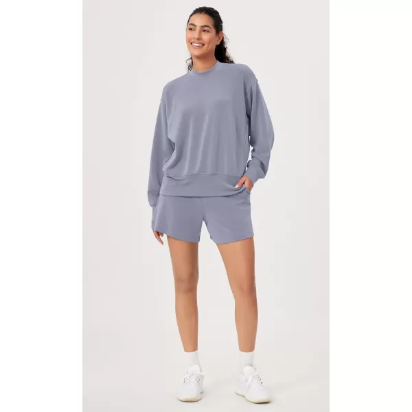 ODODOS Modal Soft Long Sleeve Oversized Sweatshirts for Women Crew Neck Pullover TopsPurple Gray