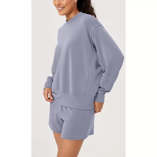 ODODOS Modal Soft Long Sleeve Oversized Sweatshirts for Women Crew Neck Pullover TopsPurple Gray