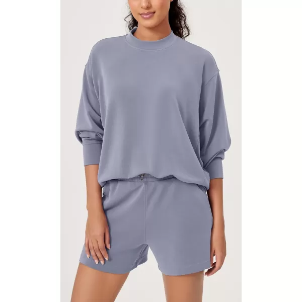 ODODOS Modal Soft Long Sleeve Oversized Sweatshirts for Women Crew Neck Pullover TopsPurple Gray