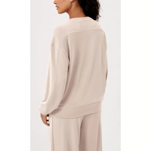 imageODODOS Modal Soft Oversized Sweatshirts for Women Crew Neck Long Sleeve Relaxed Pullover TopsBeige