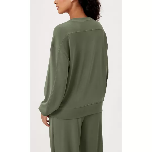 imageODODOS Modal Soft Oversized Sweatshirts for Women Crew Neck Long Sleeve Relaxed Pullover TopsDark Sage