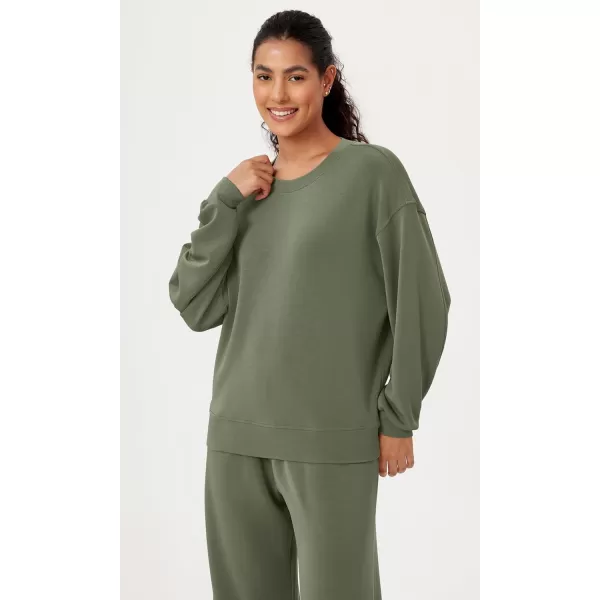 imageODODOS Modal Soft Oversized Sweatshirts for Women Crew Neck Long Sleeve Relaxed Pullover TopsDark Sage