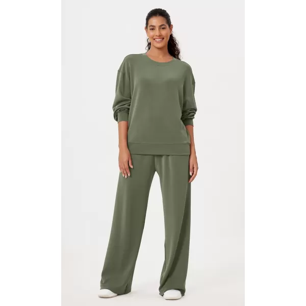imageODODOS Modal Soft Oversized Sweatshirts for Women Crew Neck Long Sleeve Relaxed Pullover TopsDark Sage