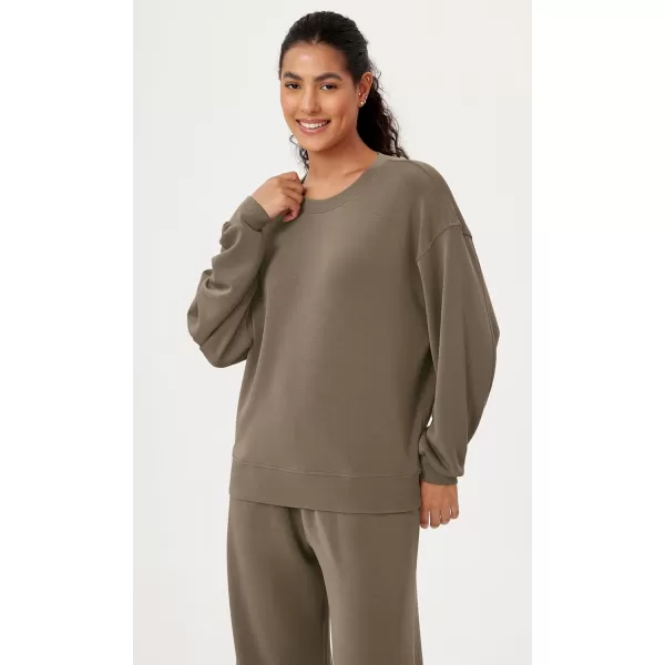 imageODODOS Modal Soft Oversized Sweatshirts for Women Crew Neck Long Sleeve Relaxed Pullover TopsEspresso