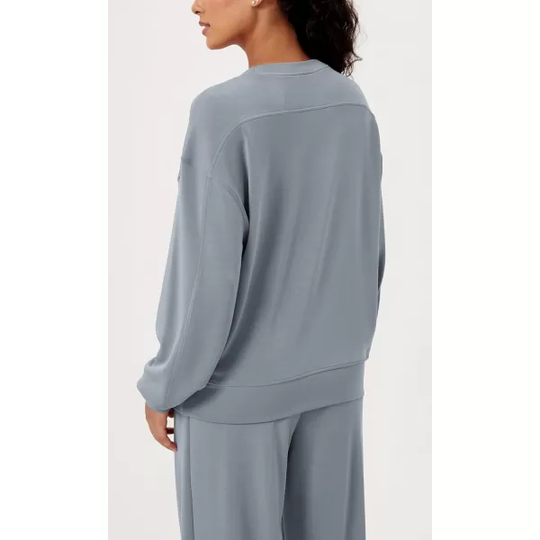 imageODODOS Modal Soft Oversized Sweatshirts for Women Crew Neck Long Sleeve Relaxed Pullover TopsGrey Blue