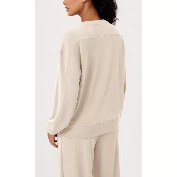 imageODODOS Modal Soft Oversized Sweatshirts for Women Crew Neck Long Sleeve Relaxed Pullover TopsIvory