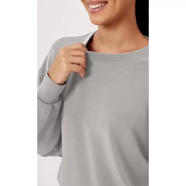 imageODODOS Modal Soft Oversized Sweatshirts for Women Crew Neck Long Sleeve Relaxed Pullover TopsLight Gray