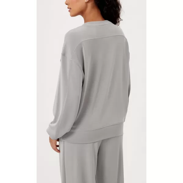 imageODODOS Modal Soft Oversized Sweatshirts for Women Crew Neck Long Sleeve Relaxed Pullover TopsLight Gray
