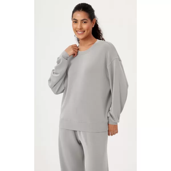 imageODODOS Modal Soft Oversized Sweatshirts for Women Crew Neck Long Sleeve Relaxed Pullover TopsLight Gray