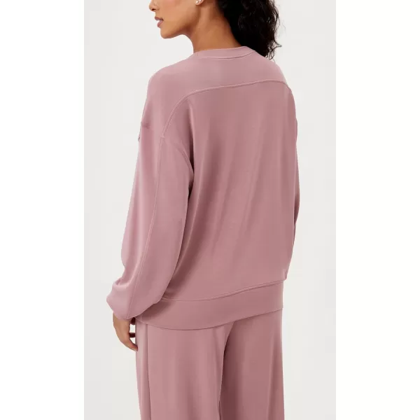 imageODODOS Modal Soft Oversized Sweatshirts for Women Crew Neck Long Sleeve Relaxed Pullover TopsLight Pink