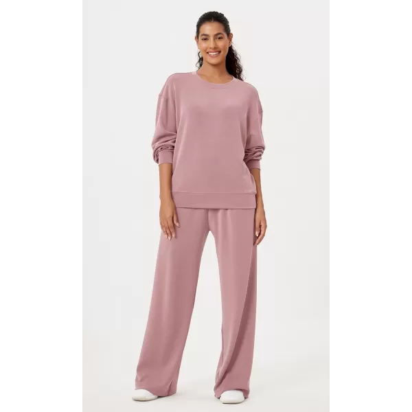 imageODODOS Modal Soft Oversized Sweatshirts for Women Crew Neck Long Sleeve Relaxed Pullover TopsLight Pink