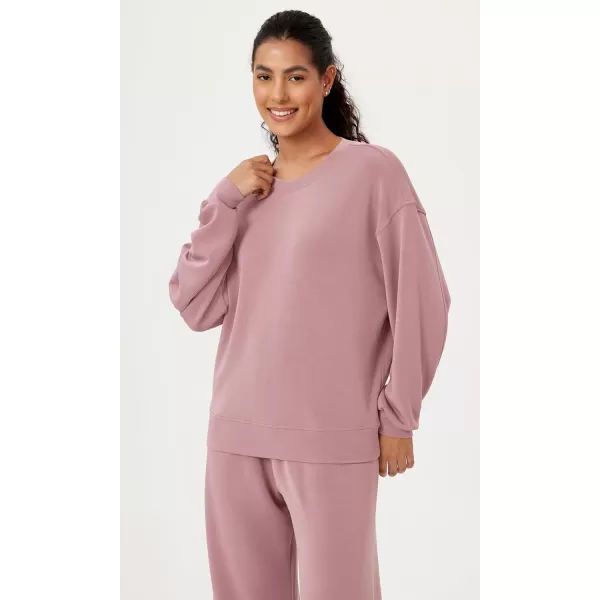 imageODODOS Modal Soft Oversized Sweatshirts for Women Crew Neck Long Sleeve Relaxed Pullover TopsLight Pink