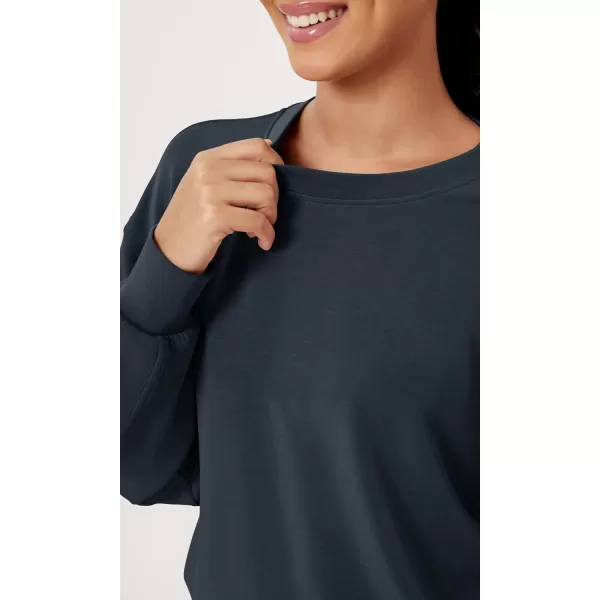 imageODODOS Modal Soft Oversized Sweatshirts for Women Crew Neck Long Sleeve Relaxed Pullover TopsNavy