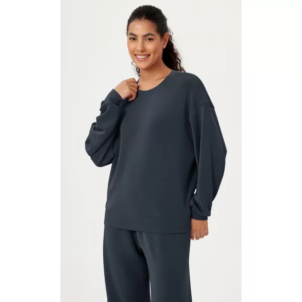 imageODODOS Modal Soft Oversized Sweatshirts for Women Crew Neck Long Sleeve Relaxed Pullover TopsNavy
