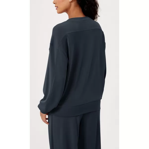 imageODODOS Modal Soft Oversized Sweatshirts for Women Crew Neck Long Sleeve Relaxed Pullover TopsNavy
