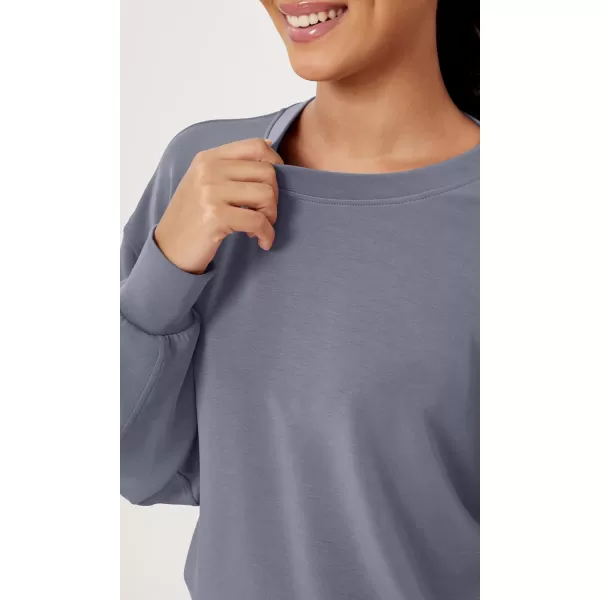 imageODODOS Modal Soft Oversized Sweatshirts for Women Crew Neck Long Sleeve Relaxed Pullover TopsPurple Gray