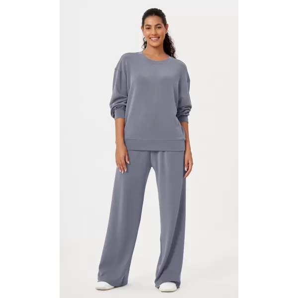 imageODODOS Modal Soft Oversized Sweatshirts for Women Crew Neck Long Sleeve Relaxed Pullover TopsPurple Gray