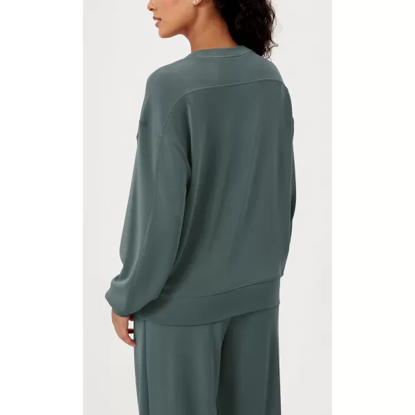 imageODODOS Modal Soft Oversized Sweatshirts for Women Crew Neck Long Sleeve Relaxed Pullover TopsSlate Green
