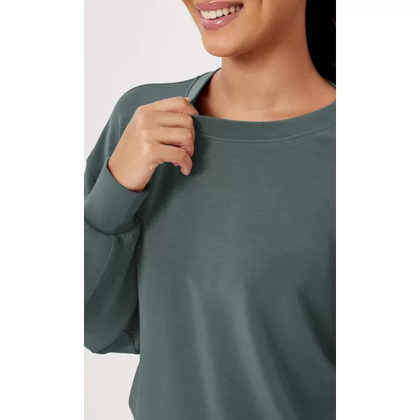 imageODODOS Modal Soft Oversized Sweatshirts for Women Crew Neck Long Sleeve Relaxed Pullover TopsSlate Green
