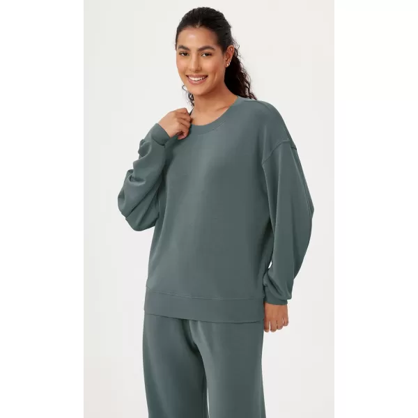 imageODODOS Modal Soft Oversized Sweatshirts for Women Crew Neck Long Sleeve Relaxed Pullover TopsSlate Green