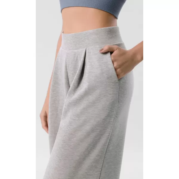 imageODODOS Modal Soft Wide Leg Pants for Women High Waist Casual Relaxed Pants with Pockets2729quot 31quot InseamHeather Grey