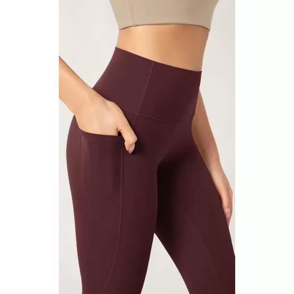 imageODODOS ODCLOUD 2Pack Buttery Soft Lounge Yoga Leggings with Pockets for Women 23quot  25quot  28quot High Waist Yoga PantsBlackburgundy