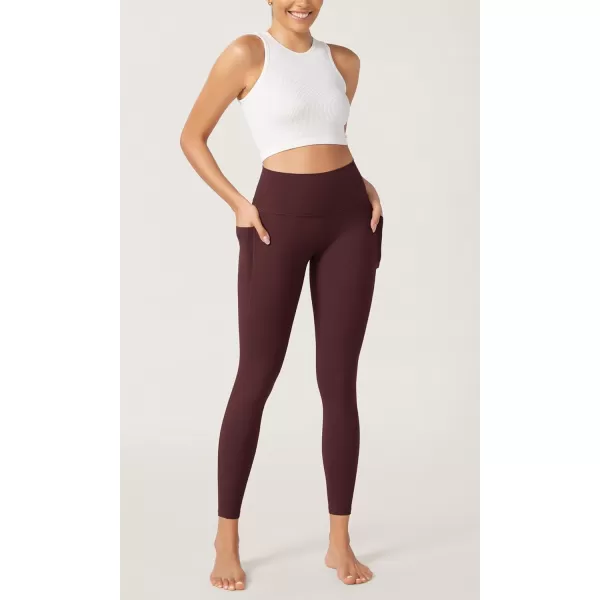 imageODODOS ODCLOUD 2Pack Buttery Soft Lounge Yoga Leggings with Pockets for Women 23quot  25quot  28quot High Waist Yoga PantsBlackburgundy
