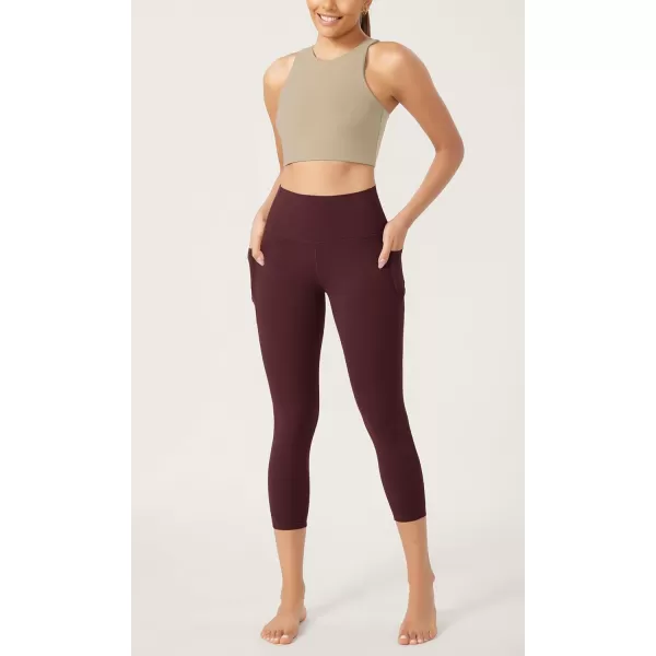 imageODODOS ODCLOUD 2Pack Buttery Soft Lounge Yoga Leggings with Pockets for Women 23quot  25quot  28quot High Waist Yoga PantsBlackburgundy