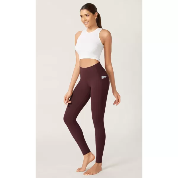 imageODODOS ODCLOUD 2Pack Buttery Soft Lounge Yoga Leggings with Pockets for Women 23quot  25quot  28quot High Waist Yoga PantsBlackburgundy