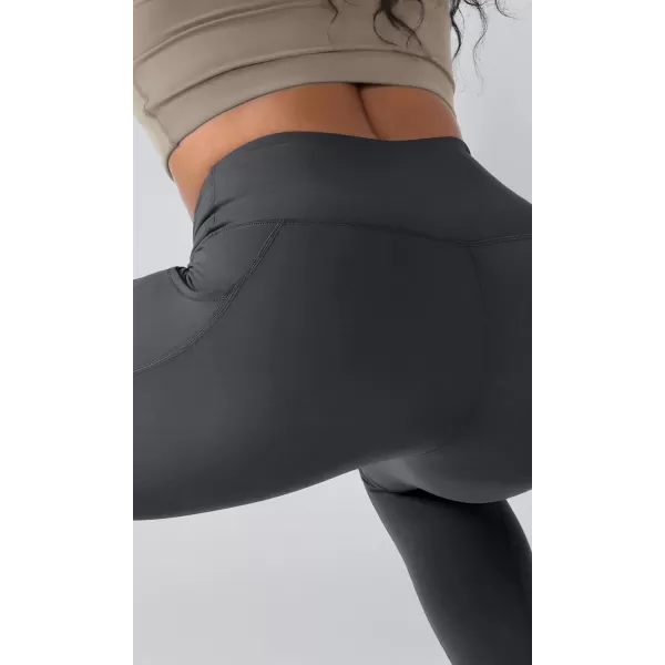 ODODOS ODTHERMAL Womens Fleece Lined Yoga Pants with Pockets  25quot  28quot High Waisted Warm Workout LeggingsCharcoal