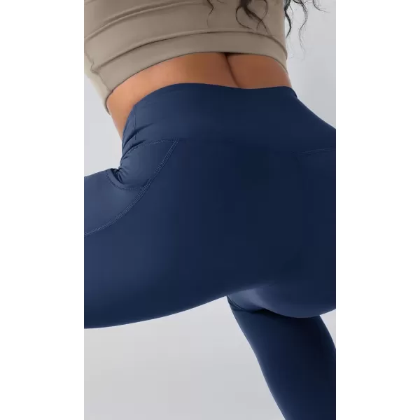 ODODOS ODTHERMAL Womens Fleece Lined Yoga Pants with Pockets  25quot  28quot High Waisted Warm Workout LeggingsNavy
