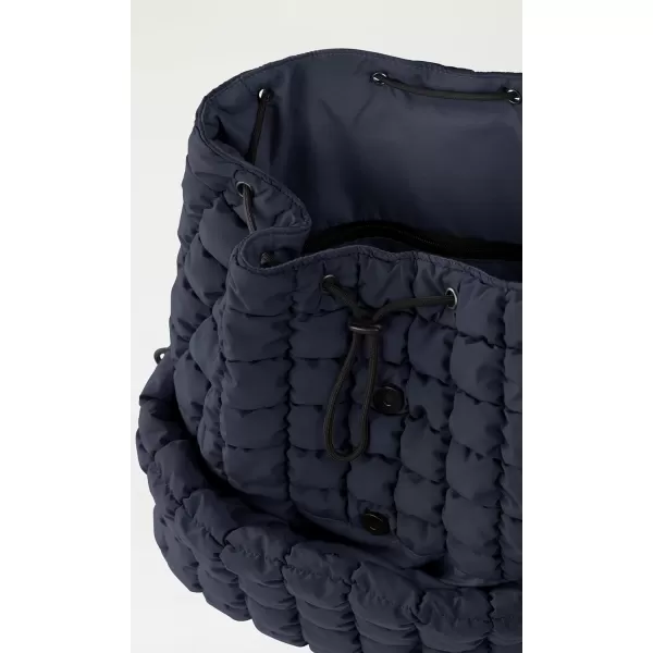 ODODOS Quilted Backpack for Women Lightweight Puffer Hiker Pack Drawstring Padding Travel Gym Bag CharcoalDark Blue