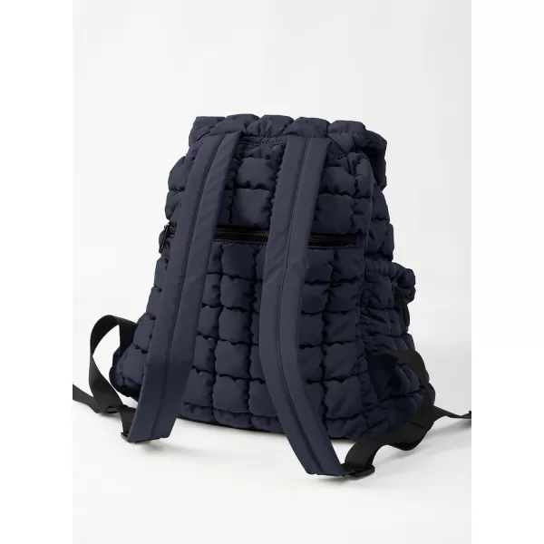 ODODOS Quilted Backpack for Women Lightweight Puffer Hiker Pack Drawstring Padding Travel Gym Bag CharcoalDark Blue